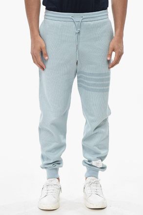 Thom Browne Joggers in Cotone Leggero con Patch Logata Thom Browne