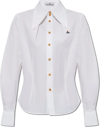 Vivienne Westwood Overhemden, Dames, Wit, L, Katoen, Shirt met Logo