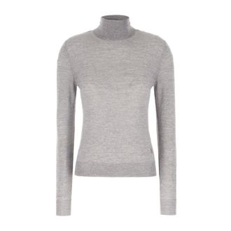 Saint Laurent Cassandre Turtleneck Jumper - female - Saint Laurent - Turtlenecks - Gray - XS - Knitwear