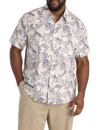 Nautica Big & Tall Floral Sport Shirt V2 in Sail White at Nordstrom, Size Xx-Large