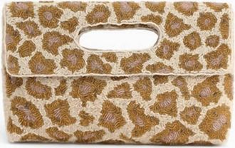 America & Beyond Womens Clutch With Chain Strap Bag In Rose Gold Leopard