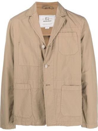 Woolrich single-breasted button blazer - men - Cotton - L - Brown