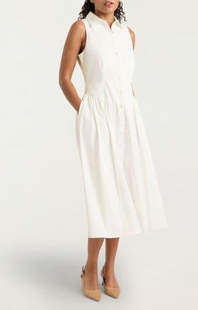 Cinq &agrave; Sept Losey Sleeveless Shirtdress in White at Nordstrom Rack, Size 00