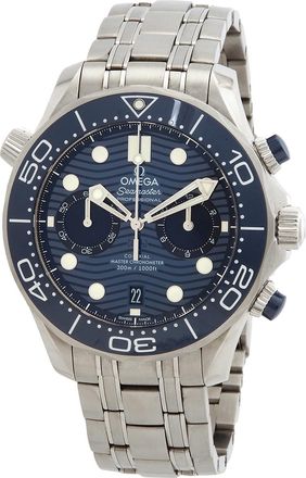Omega Pre-owned Omega Seamaster Diver Chronograph Automatic Chronometer Blue Dial Mens Watch 210.30.44.51.03.001