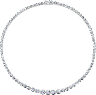 Crislu Graduated Bezel Necklace in Platinum at Nordstrom