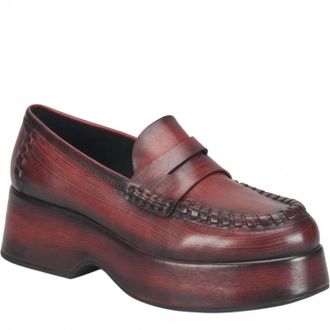 Kork-ease Womens Pixie Platform Penny Loafers In Dark Red