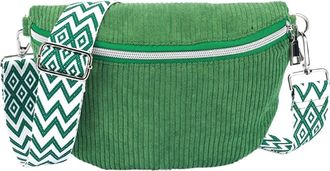 Generic Corduroy Tote Bag Shoulder Bag for Men Women with Adjustable Wide Strap Crossbody Bag Corduroy Solid Handbag Fanny Pack for Travel Workout(Green)