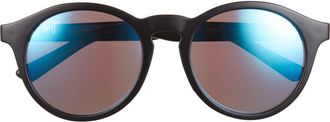 Maui Jim 50mm Round Polarized Sunglasses in Black/Blue at Nordstrom Rack