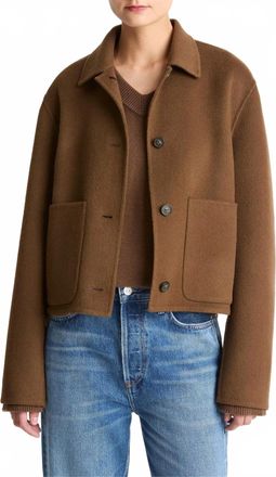 Vince Wool And Cashmere-Blend Short Jacket In Hazelnut