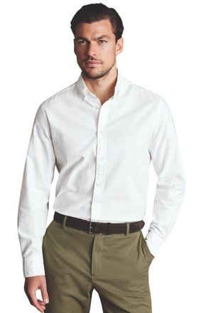 CHARLES TYRWHITT Plain button-down stretch washed Oxford shirt in White at Nordstrom, Size Xx-Large