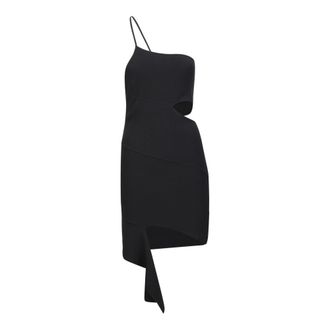 ADĀMO Andrea Adamo Kleedjes, Dames, Zwart, M, Zwarte One-Shoulder Asymmetrische Jurk