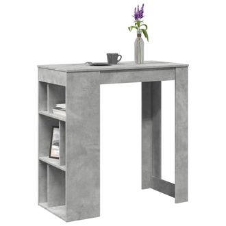 Berkfield Home Bar Table with Racks Concrete Grey 102x50x103.5 cm Engineered Wood