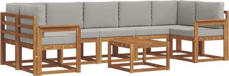 vidaXL Conjunto De Sof&aacute;s De Exterior 8 Uds. Gris Natural Y Claro Vidaxl