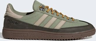 adidas Originals Handball spezial sneakers in kaki e bianco sporco con suola marrone-Verde