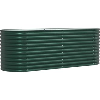 vidaXL Arriate Elevado Verde 240 X 80 X 81 Cm Acero Vidaxl