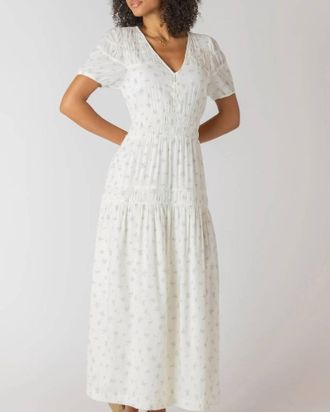 Dex Clothing Floral Charm Midi Dress In Off White