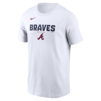 Nike Atlanta Braves Bold Team Name Nike Mens MLB T-Shirt in White | N19910AAW-D31