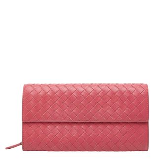 Bottega Veneta Pink Leather Long Wallet (Tri-Fold) (Pre-Owned)