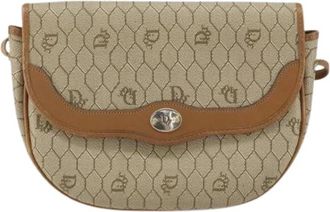 Dior Pre-owned Cross Body Bags, female, Beige, Size: ONE SIZE Pre-owned Vintage Honeycomb Shoulder Bag