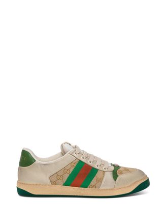Gucci White Screener Sneakers