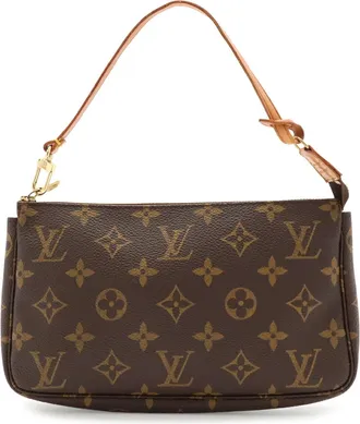 Louis Vuitton Brown Monogram Canvas Clutch Bag Pochette Pouch Shoulder Bag (Pre-Owned)