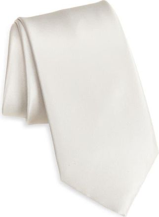 Brioni Formal Solid Silk Tie in Pearl at Nordstrom