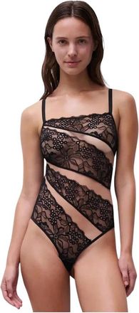 Chantelle Tops, Dames, Zwart, S, Katoen, Roxane kanten body
