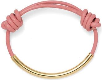 LADY GREY Leather Bond Bracelet in Gold/Pink at Nordstrom