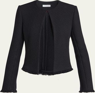 Gabriela Hearst Normand Fringed Cashmere-Wool Tweed Jacket