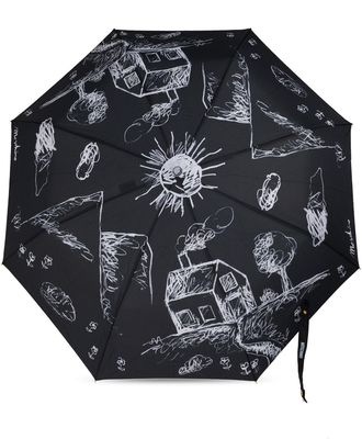 Moschino Folding Umbrella, Unisex, Black