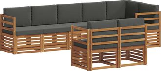 vidaXL Conjunto De Sof&aacute;s De Exterior 8 Uds. Natural Y Antracita Vidaxl