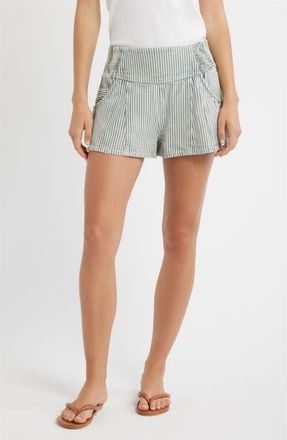 Free People Luna Railroad Stripe Cotton Shorts in Horizon Stripe at Nordstrom, Size X-Large