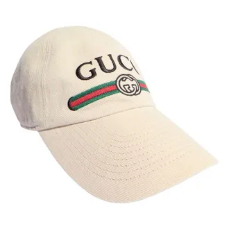 Gucci Cotton Baseball Hat with Embroidery Ivory 875736-4HBKH-9779