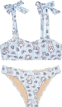Disney The Aristocats Marie 2-Piece Swimwear Bikini Set in Marie Blue Stripe at Nordstrom, Size X-Small
