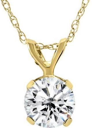 Pompeii3 1/5Ct Lab Grown Solitaire Diamond Pendant 14k Yellow Gold Necklace
