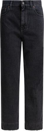 Chlo&eacute; High-rise Wide-leg Cropped Jeans - Dames - Regular Fit Jeans - Zwart - W28 - Katoen - Jeans