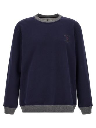 Brunello Cucinelli Blue Cotton Mens Sweatshirt