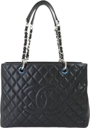 Chanel Black Grained Calfskin Handbag Tote Bag (Pre-Owned)
