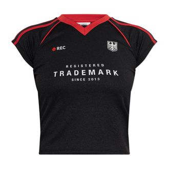 VETEMENTS T-Shirts, female, Black, Size: XS Football Jersey