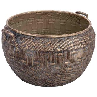Wanderlust Deco Macetero De Metal Dorado 43.5x41.5x24h Cm