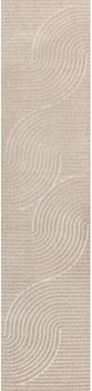 Jonathan Y Designs Hallie High-Low Minimalist Curve Geometric Area Rug in Beige/cream at Nordstrom, Size 2Ft 0In X 8Ft 0In
