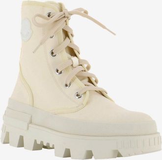 Moncler Flache Schn&uuml;rstiefeletten aus Segeltuch Pyla