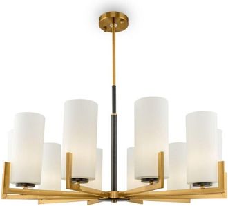 Maytoni Maytoni - Fortano Moderna L&aacute;mpara De Ara&ntilde;a De Lat&oacute;n De 10 Luces Fortano Con Pantalla De Cristal