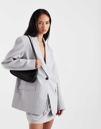 Asos Blazer sartoriale oversize grigio in coordinato