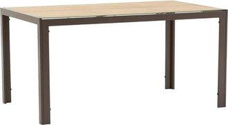 Siediti Fuori e Dentro Mesa rectangular 150x90 cm de aluminio y tapa de vidrio madera
