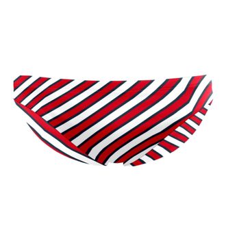 Generic Mens Bikini Swimwear Personalized Swim Briefs Bathing Suit Swimsuit White & Red Stripe-01