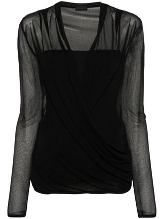 Givenchy mesh wrap blouse - Black