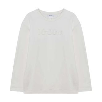 Max Mara Felpa Girocollo Berma - Dames - Sweatshirts - Wit - L - Katoen - Hoodies & sweatvesten