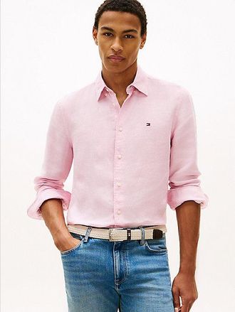 Tommy Hilfiger Regular Fit Washed Pure Linen Shirt