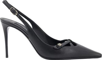 Dolce & Gabbana Zwarte Leren Pumps met Metalen Gesp - Dames - Pumps - Zwart - 41 EU - Leer - Schoenen